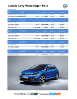 VW Polo cennik 2022 SK 